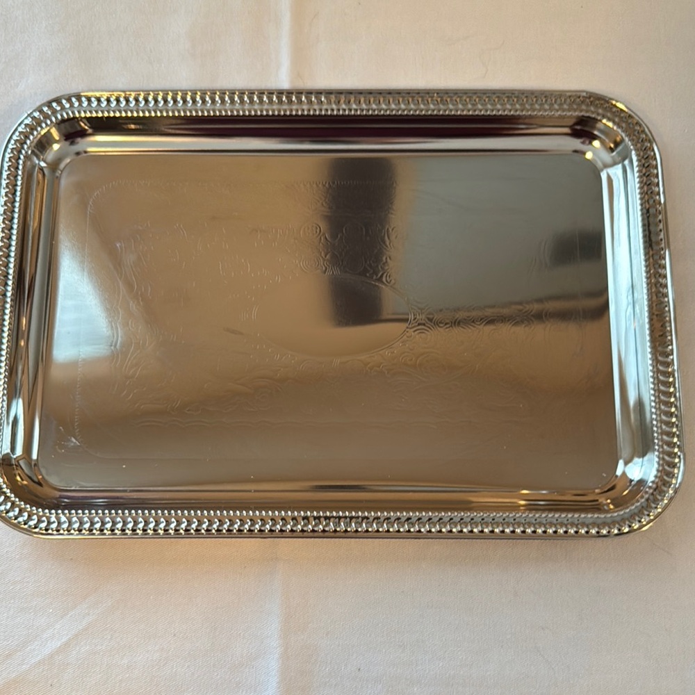 Elegant Silver Rectangular Tray